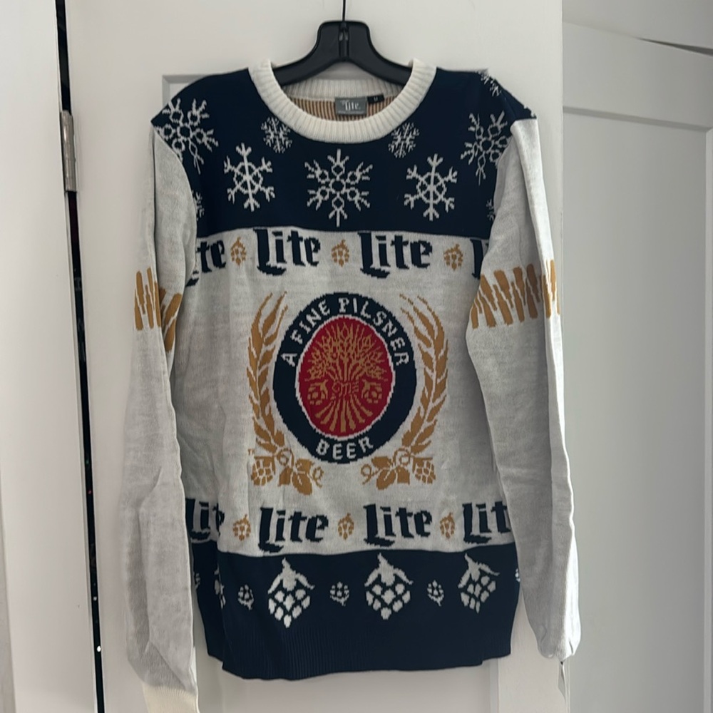 NWT Ugly sweater miller lite beer unisex medium